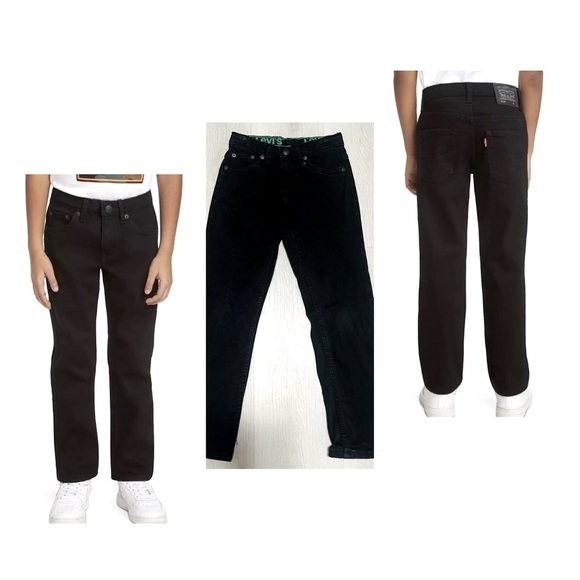 Levi’s 511 Slim Fit Eco Performance Boys Black Jeans Size 7 X Regular Adj Waist - Picture 1 of 11